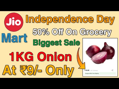 JioMart 1KG Onion at ₹9 Only + Flat 50% Off On Grocery Products | JioMart Sale 15th to 19th August Video