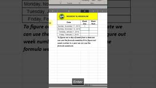 📅 Excel Magic: Find Day & Week Number Instantly! 🔮 #Shorts #viral #viralvideo #exceltips #excel
