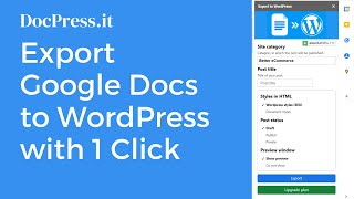 Export Google Docs to WordPress Tutorial with DocPress