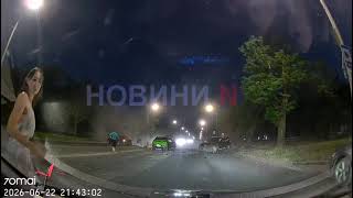 Видео момента тройного ДТП с участием BMW X6 в Николаеве