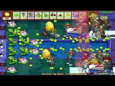Plants vs Zombies | Survival Night | Strategy Plants vs all Zombies GAMEPLAY FULL HD 1080p 60hz #37
