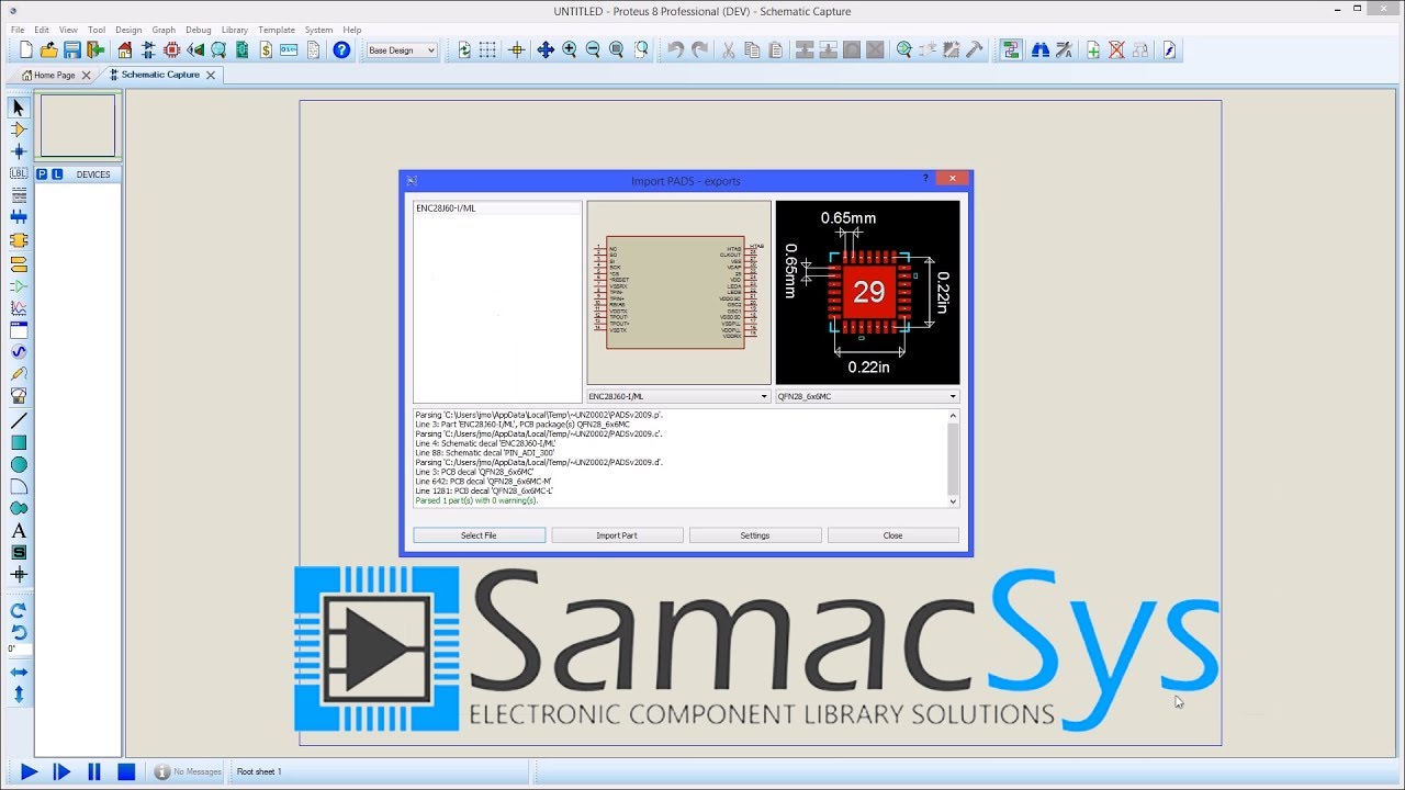 Proteus Library Part Import from Samacsys Library Loader