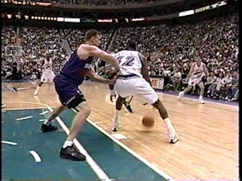 Suns at Jazz - 4/9/99 - Malone game-winning 3 FT's - (Highlights)