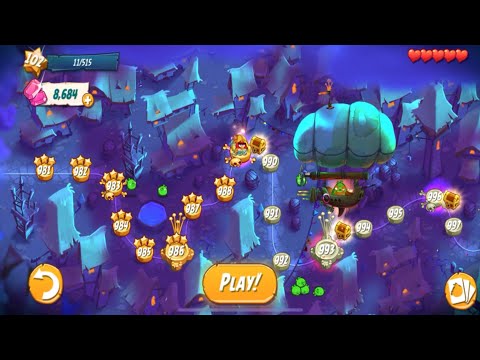 Angry Birds 2 Pig City Hamsterdam Levels 987 - 988 & Hard Level 989 | Use some spells ;-)