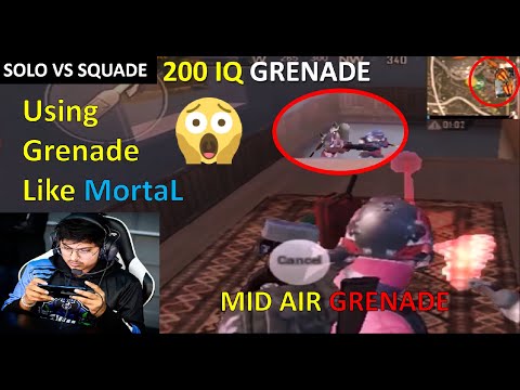 insane 200 iq Grenades! Pubg Mobile Solo vs Squad Grenade Kills in low end device!