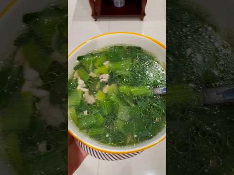 Canh cải thìa nấu thịt băm #nauxongroian