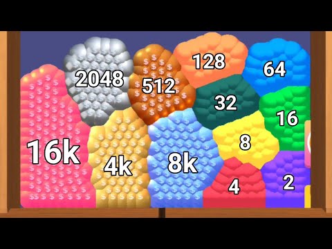 MERGE THE JELLY - Jelly 2048 (Infinity Colorful ASMR Merge Games) New Update, Part 03