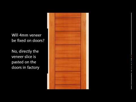 Polished laminated wooden door and frame, for home