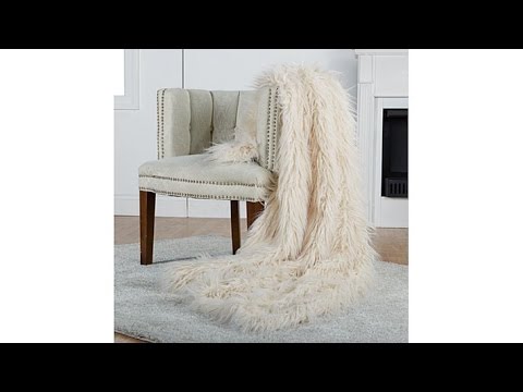 A by Adrienne Landau Mongolian Faux Fur Throw