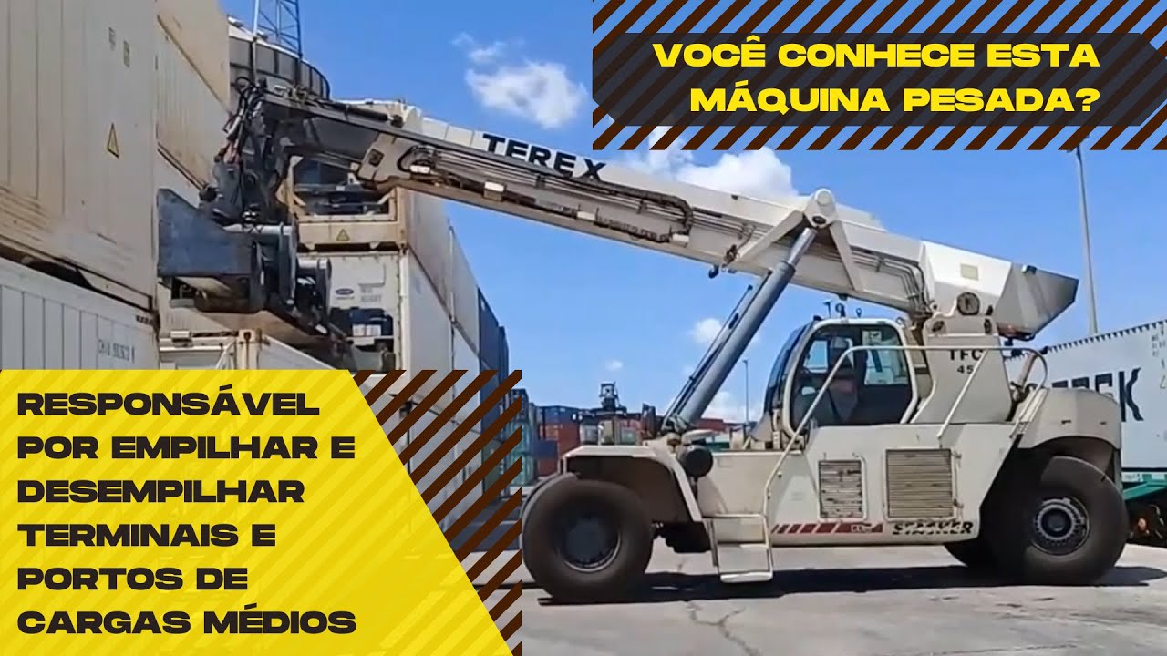 🚨Dica para operador iniciante, operar a Maior Empilhadeira Reach Stacker, Terex | Homem Máquina