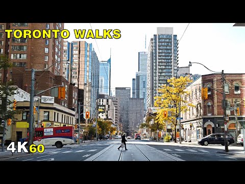 Downtown Toronto Friday Morning Walk on October 16, 2020