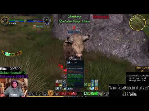 Poteen playing LOTRO, MARINER (Blue line) getting to lvl 70