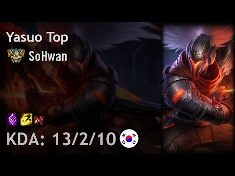 Yasuo Top vs Jax - SoHwan - KR Challenger Patch 7.14