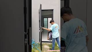 ชุดประตูบานเปิดแบบมีบังใบกันน้ำ