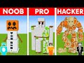 NOOB vs PRO vs HACKER: GOLEM STATUE HOUSE BUILD CHALLENGE in Minecraft