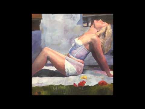 Artist and Painter Knut Andre Vikshåland starting up "Hedda posing with flowers"