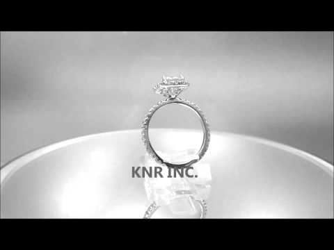 14K WHITE GOLD ROUND CUT DIAMOND ENGAGEMENT RING HALO PRONG SET 1.46CTW - KNR INC - 293.1