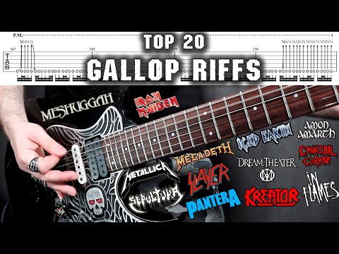 TOP 20 GALLOP GUITAR RIFFS | With Tabs