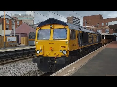 GBRF 66722 'Sir Edward Watkin' powers through Walsall with an engineering train - 28/04/19