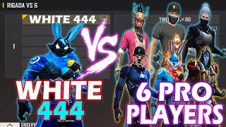 WHITE 444 VS 6 PRO PLAYERS  HACKER VS 6 PRO PLAYER