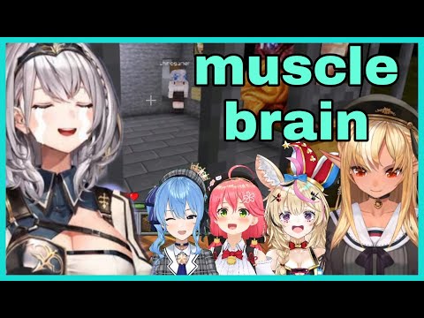 Hololive Cut - Shirogane Noel Solve Miko Quest Room With Her Muscle | Minecraft [Hololive]