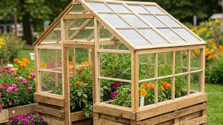 DIY Backyard Greenhouse How To Build It FREE With Used Pallets And Old Windows