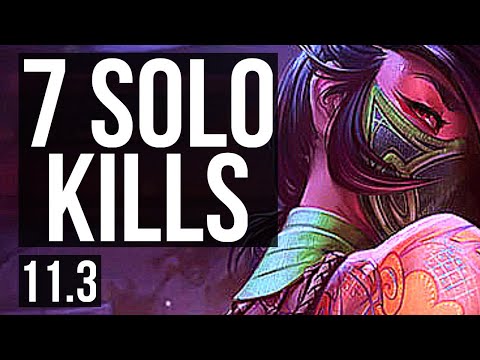 AKALI vs FIZZ (MID) (DEFEAT) | 7 solo kills, Godlike, 400+ games | KR Master | v11.3