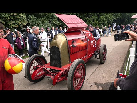 The Beast Of Turin - START UP - 1910 Fiat S76 28.4 Litre 4 Cylinder Engine Goodwood FOS