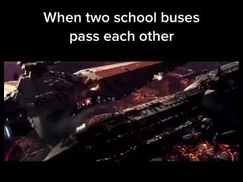 When two school buses pass each other