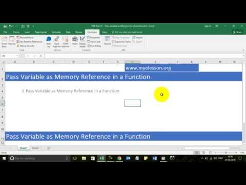 Learn VBA  Part 33 - Pass Variable as Reference in a Function