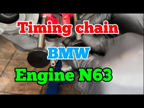 BMW 750Li engine N63 assembly, timing chain installation #n63 #bmw #timing #chain