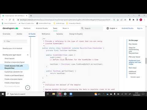 Java RecyclerView Adapter   Part 1