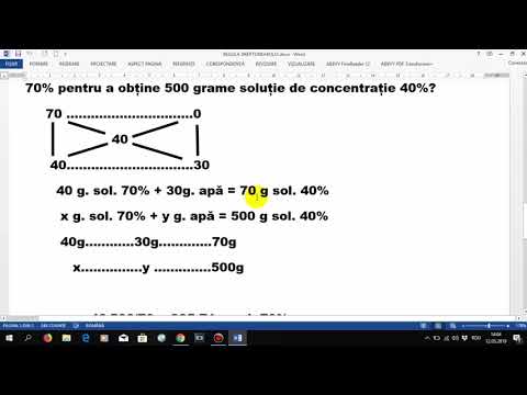 Regula dreptunghiului - concentrația procentuală