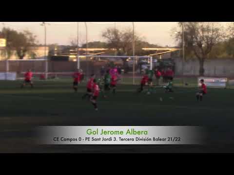 Gol Jerome Albera. CE Campos 0 - PE Sant Jordi 3. Tercera División Balear 21/22