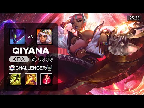 Qiyana vs Kha'Zix Jungle - KR Challenger - Patch 25.23 Season 15