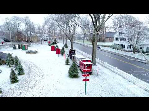 12-14-18 Falmouth, MA- Snow- Christmas - Cape Cod Falmouth Village Green