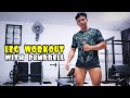 3 best exercises to train your thigh muscles using dumbbells / Leg workout