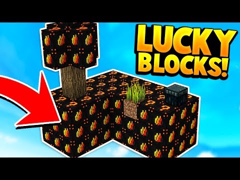1v1v1v1 FIRE / PRESTONPLAYZ LUCKY BLOCK SKY WARS! - Minecraft Mods