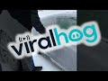 Opening the Door on an Ice-Covered Car || ViralHog