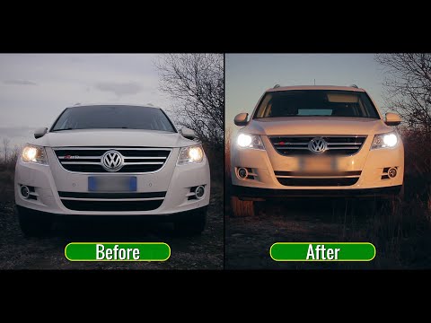 Assembly of H7 headlights LED bulbs (Amazing) // VW Tiguan
