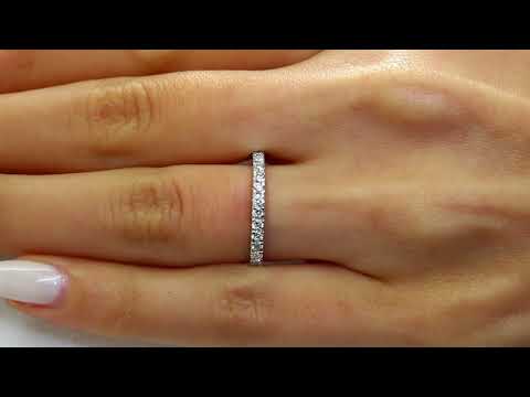 Semi-Eternity Diamond Wedding Anniversary Band Ring in White Gold  (MVSXB0005-W)