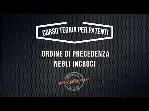 Lezioni di Teoria - Ordine di precedenza negli incroci - Autoscuola Gremese