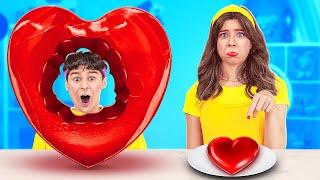 Tiny Vs Giant Food Challenge || Who Is The Luckiest? Fantastic Ideas With Jelly And Candy by 123 GO!