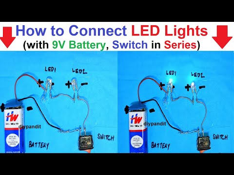 How to Connect LED Lights with 9V hw Battery, Switch in Series  Simple Electric Circuit | DIY pandit