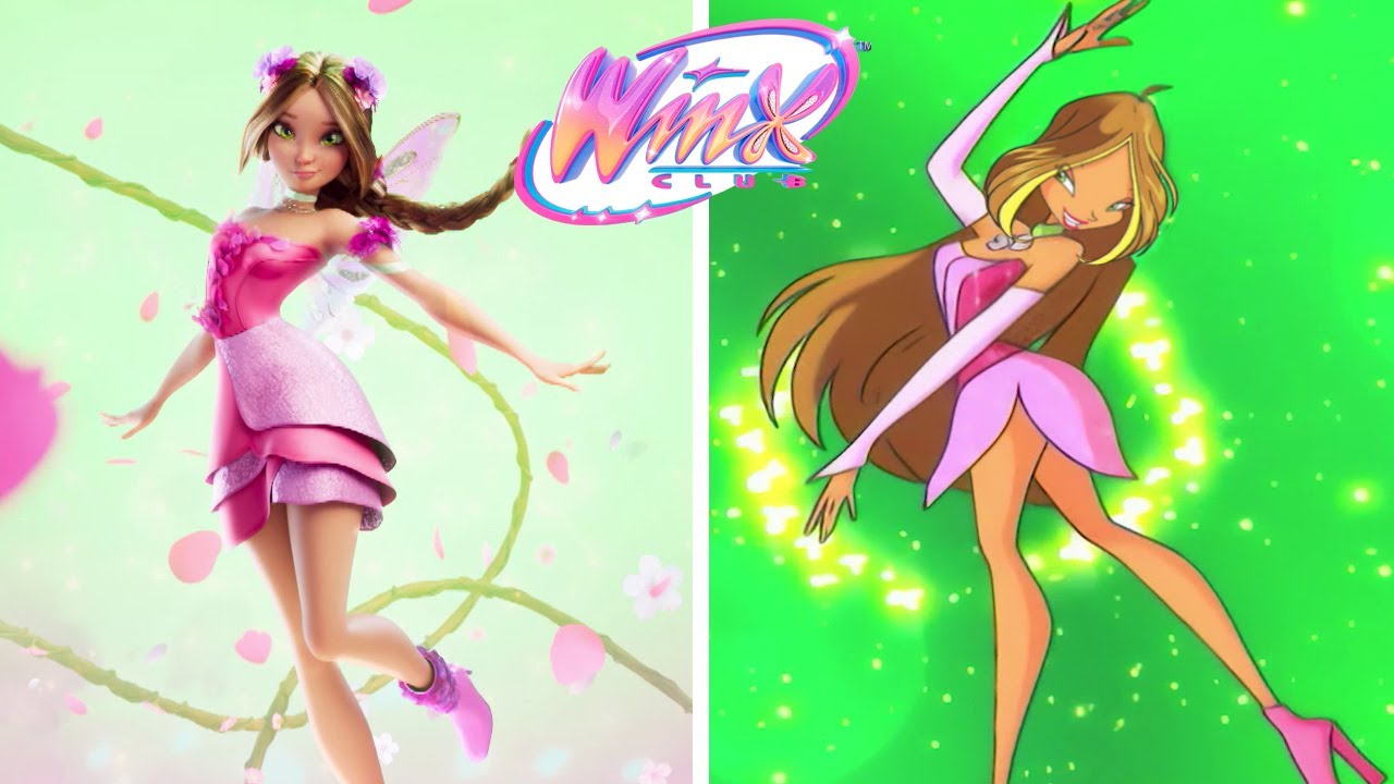Flora's Transformation: original Season 1 vs. Reboot Side-by-Side | Winx Club Official