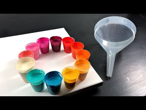 painting with acrylics and funnel pour technique by tiktus color art