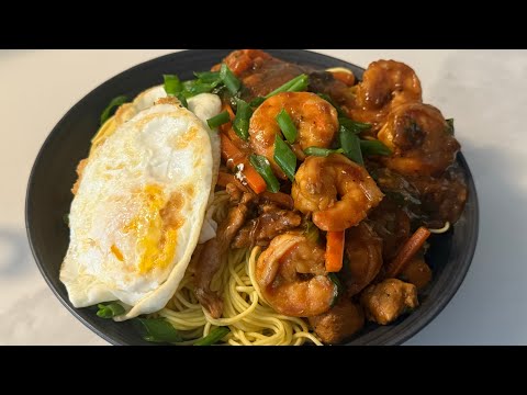 Mine Bouille/ Boiled Noodles with Chicken and Shrimp - Laila’s Chicken (English)