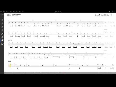 Under pressure ( Queen ) ,Tablatura e base Senza Basso - Backing bass track