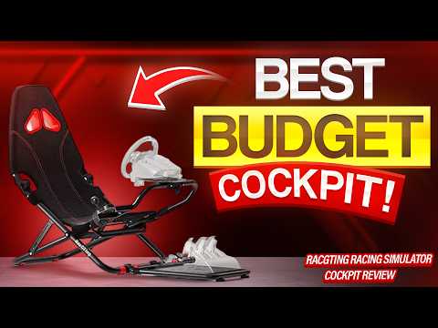 RACGTING Racing Simulator Cockpit with TV Monitor Stand for G PRO Racing Wheel/G29/G920/G923, for Thrustamster T300RS/TS-PC/TS-XW Racer, for FANATEC CSL DD/GT DD Pro/ClubSport DD/DD+ video review thumbnail