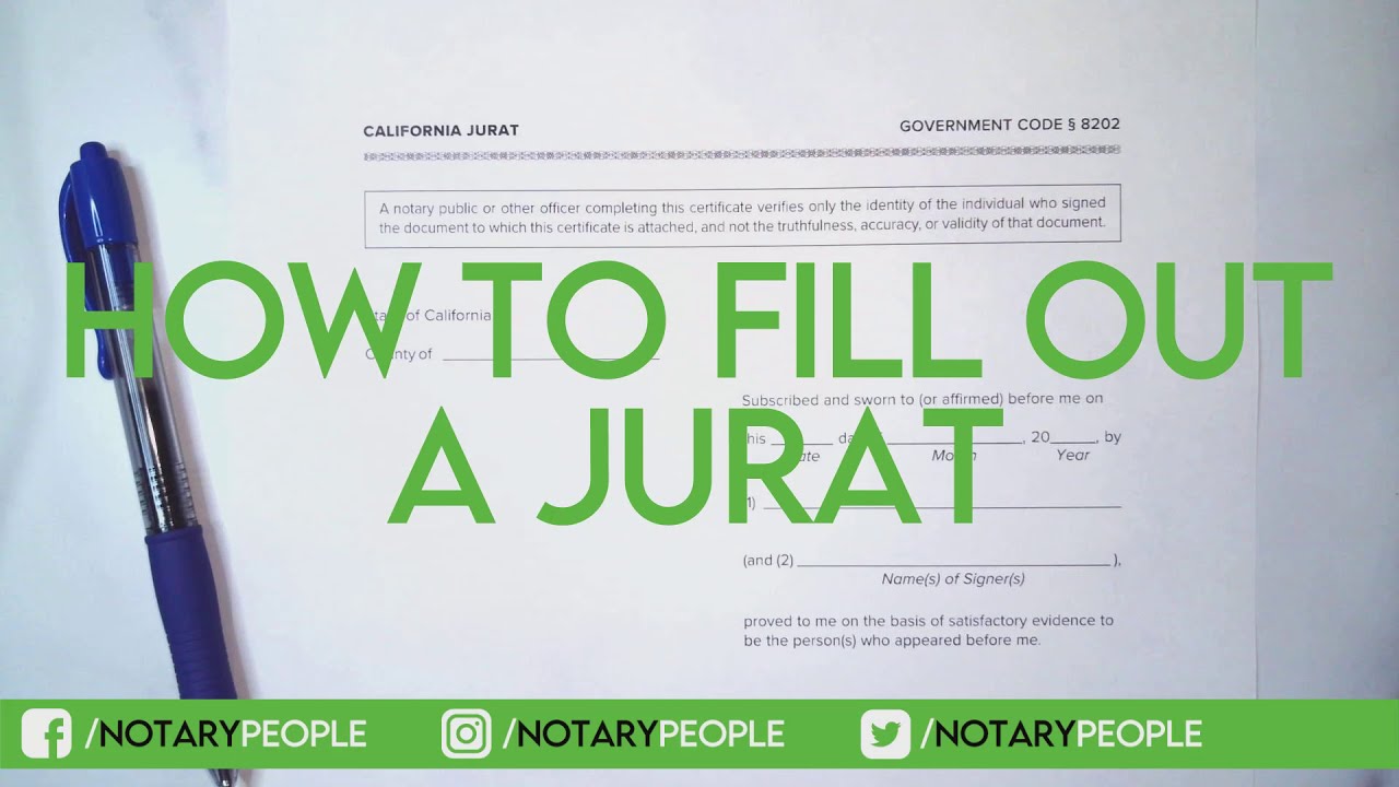 How To Fill Out A Jurat | NotaryPeople